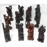 Large collection of Oriental carved hardwood figures Please Note - we do not make reference to the