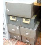 Four sets of vintage industrial drawers each with 2 flights Please Note - we do not make reference