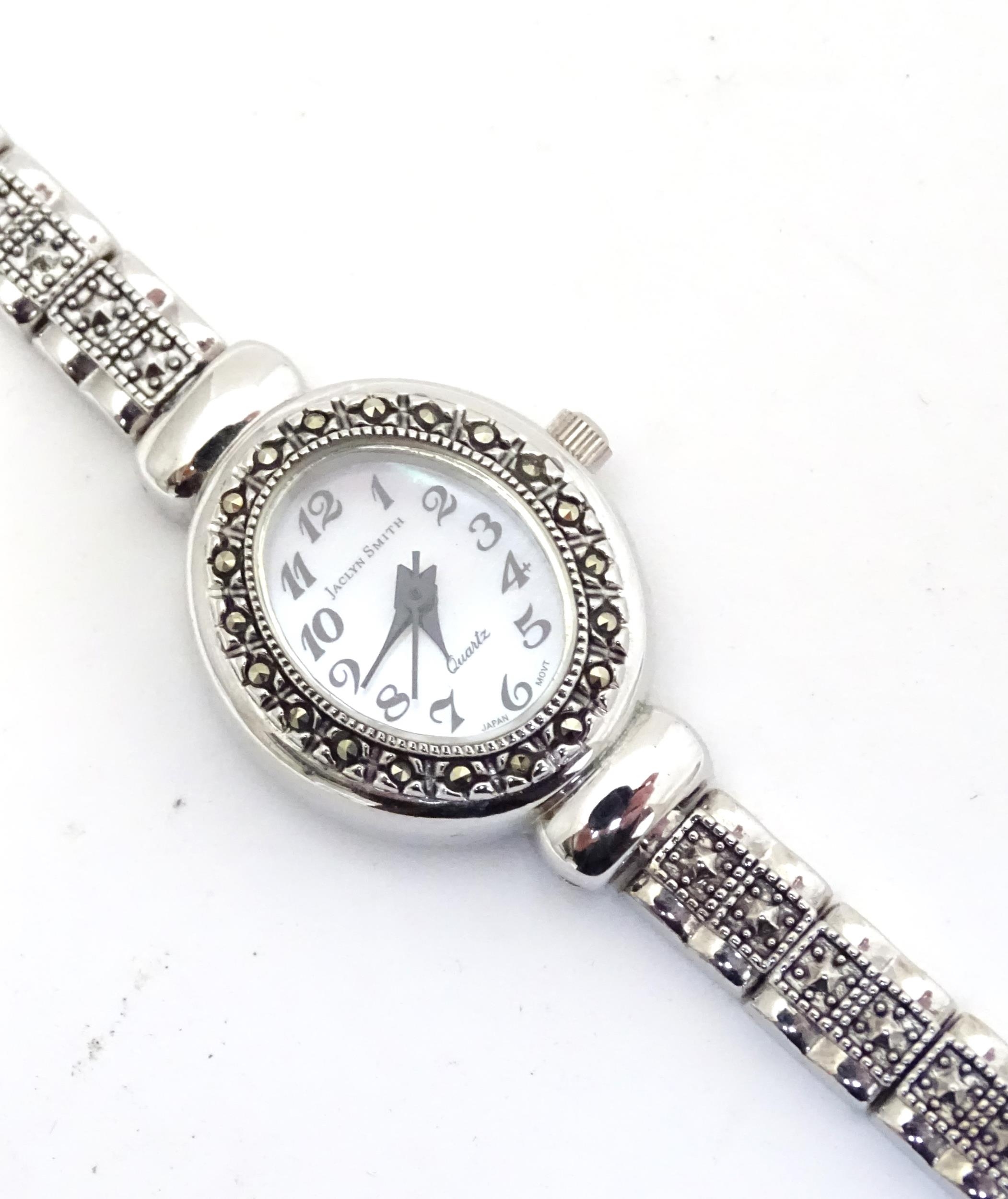 A ladies wrist watch with marcasite detail Please Note - we do not make reference to the condition - Image 4 of 5