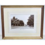 A framed sepia photograph depicting Harpenden Village, 1897 Please Note - we do not make reference