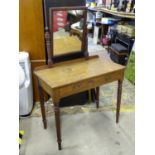 A late 19th / early 20thC mahogany dressing table with two drawers and a mirror. Approx. 56" tall.