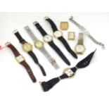 A quantity of mid to late 20thC gentleman's wrist watches to include examples by Prestisa, Timex,