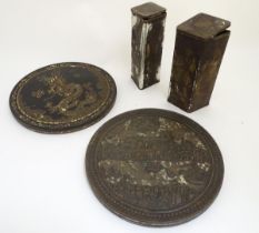 Old Chocolate / advertising tins : Four various tins to include two tall boxes decorated with