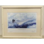 A signed limited edition print after Anthony Hansard titled Concorde - Queen of the Skies, signed