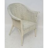 White painted Lusty Lloyd Loom chair Please Note - we do not make reference to the condition of lots