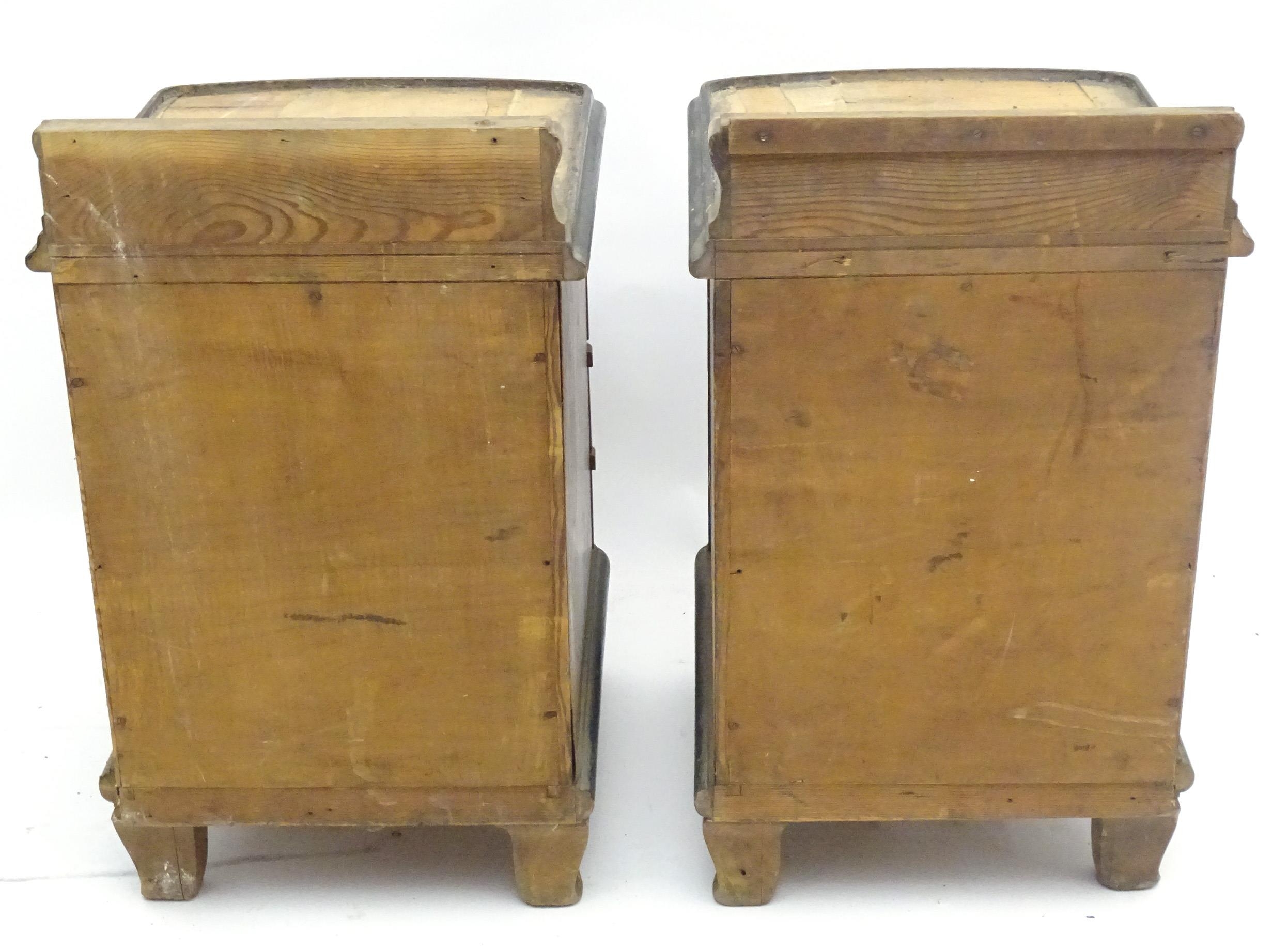 Two Victorian bedside cabinets Please Note - we do not make reference to the condition of lots - Image 2 of 5