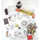 A quantity of assorted kitchenalia and miscellaneous to include cutlery, ceramic pots, tins,