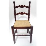 20thC mahogany dining chair with envelope rush seat Please Note - we do not make reference to the