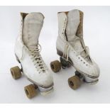 A pair of mid 20thC roller skates, maker under Ace 6 Please Note - we do not make reference to the
