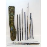 A quantity of match and course fishing rods and bag Please Note - we do not make reference to the