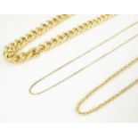 Three various 9ct gold chain necklaces (Approx 14.5g) The longest approx. 18" long (3) Please Note -