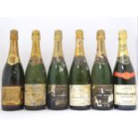 Six bottles of Champagne, to include Bilecart-Salmon 75cl, Ellner Epernay 75cl and Perrier-Jouet