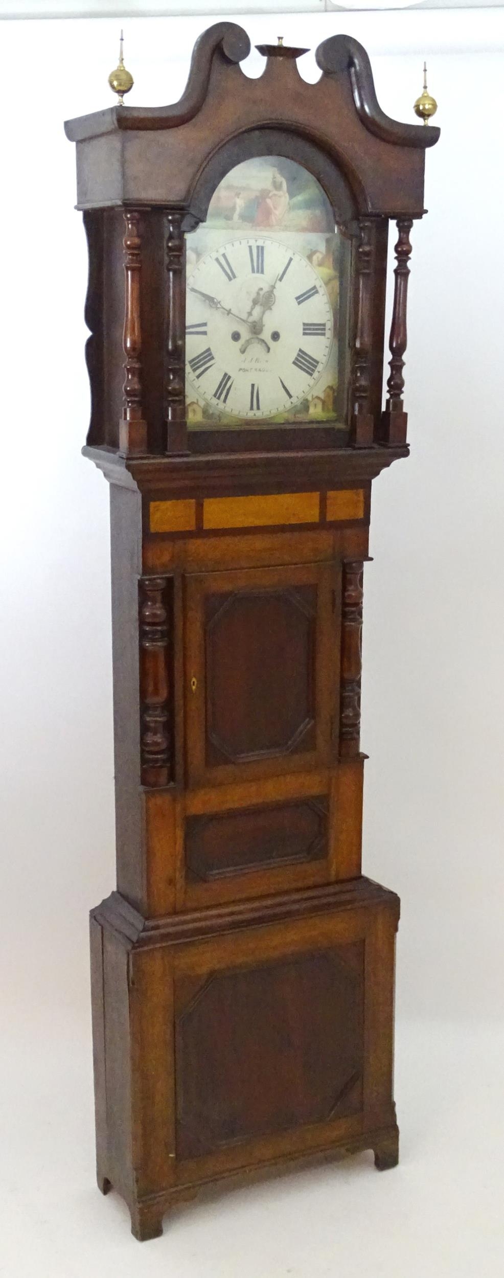 J J Rees Port Madoc : A Welsh Victorian longcase clock with 14" painted dial and 8-day movement. The - Image 3 of 14