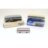 Toys: Three Corgi scale model coaches / buses, comprising Burlingham Seagull 'Silver Star',