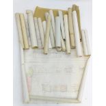 A quantity of assorted 20thC architectural drawings / plans, to include proposed house and garden