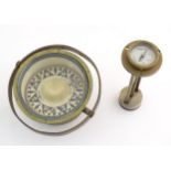 An early 20thC ship's gimballed compass, the dial marked J. W. Searby & Son, Lowestoft. Together