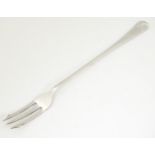 A silver pickle fork hallmarked Sheffield 1922, maker William Hutton & Sons Ltd. Approx 7 1/2"