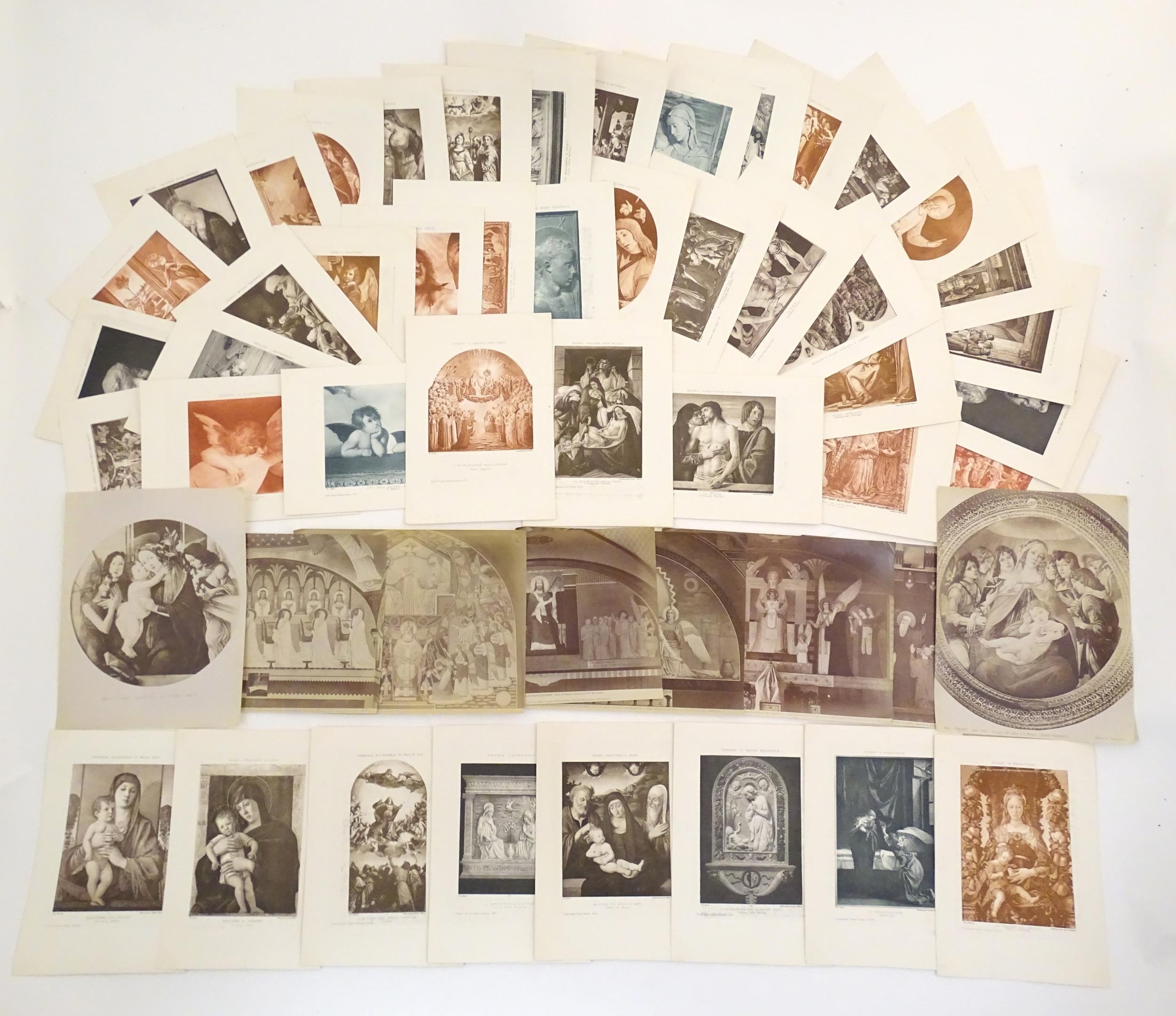 A quantity of early 20thC Italian photogravure prints of works of art, paintings, frescoes,