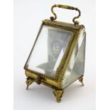 A late 19th / early 20thC Continental jewellery box / small casket / ladies pocket watch holder with