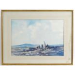 Jaques, 20th century, A landscape scene with rocky outcrops. Signed lower right. Approx. 13 1/4" x