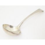 An 18thC silver sauce ladle, hallmarked London c.1773, maker IL. Approx. 7" long Please Note - we do