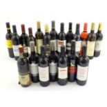 Twenty bottles of red and white wine, including a Corelli chianti 75cl, a Carlos Minairo Tempranillo