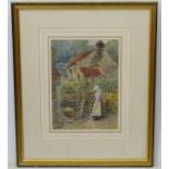 S. Saville Smith, 20th century, Watercolour, The Spring, Runswick, A country village scene with a