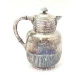 Kitchenalia: a Victorian silver plated hot water jug by Atkin Brothers, engraved 'Thorley's