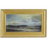 Early 20th century, English School, Oil on board, A coastal view. Approx. 6 3/4" x 13 1/2" Please