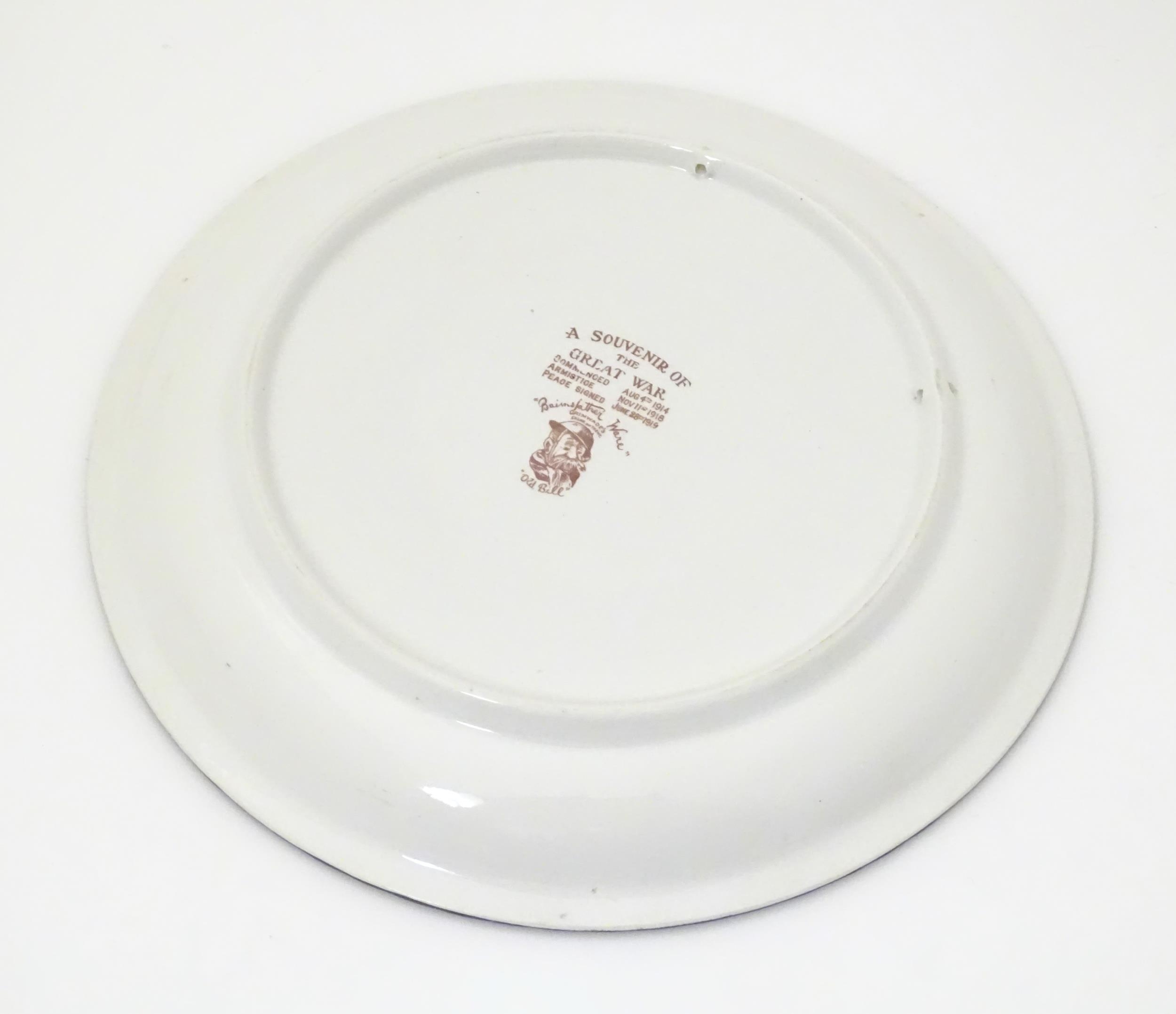 Militaria, WWI / World War 1 / First World War: a commemorative ceramic plate by Grimwades, - Image 7 of 9