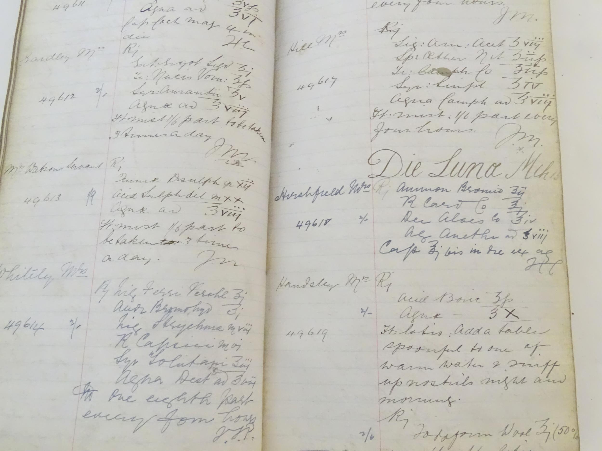 A 19thC English chemist / pharmacist / apothecary prescription ledger, dated 1885-1888. With - Image 15 of 19