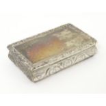 A George IV silver snuff box with engine turned decoration. Hallmarked Birmingham 1824 maker T.S