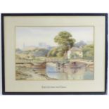 J. J. Bibby, Early 20th century, English School, Watercolour, Exeter from the Canal. Signed and