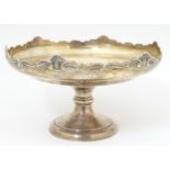 A silver tazza hallmarked Birmingham 1927 maker Mappin & Webb Ltd. 8 3/4" wide x 5" high Please Note