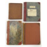 Four assorted albums comprising, A 19thC catalogue of paintings and pictures in the possession of