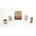 A quantity of 20thC pocket lighters, comprising a Dunhill c. 1970s Rollagas lighter, a 1961