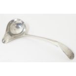 A silver Old English pattern sauce ladle hallmarked Sheffield 1937 maker Viner's Ltd (Emile Viner)