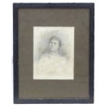 D. Robinson, 19th century, Pencil, A portrait of a seated young woman. Signed and dated (18)99 lower