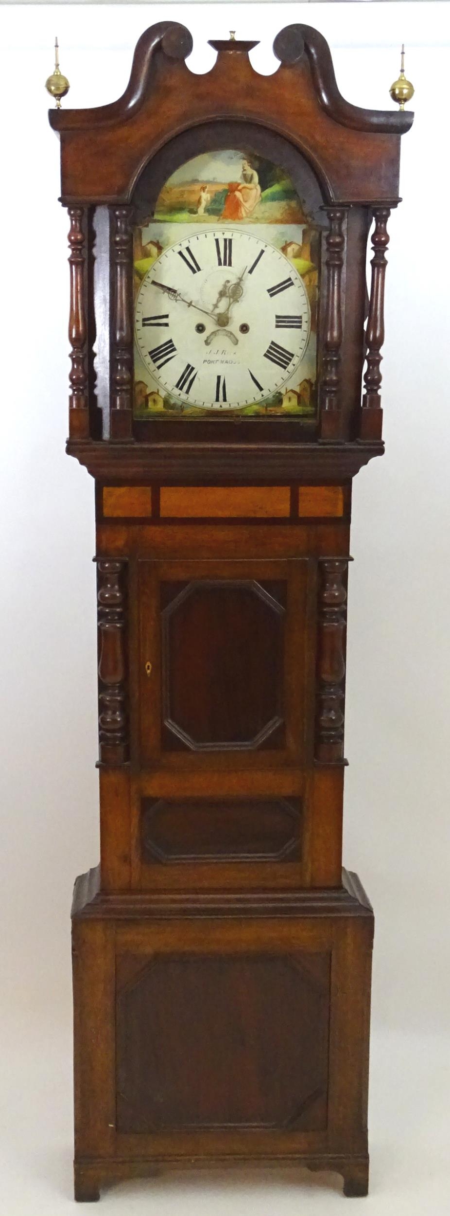 J J Rees Port Madoc : A Welsh Victorian longcase clock with 14" painted dial and 8-day movement. The - Image 9 of 14