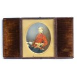 A 19thC English School watercolour and gouache portrait miniature depicting Captain Grimble (c.