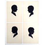Four early 20thC cut paper silhouette portraits, to include a gentleman wearing spectacles. Each