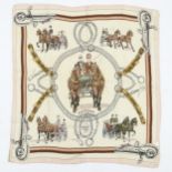 Vintage clothing / fashion: A vintage Hermes Paris 'Equipages' scarf by Phillipe Ledoux Please