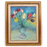 Mineur, 20th century, Oil on board, A still life study of flowers in bloom. Signed lower right.