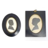 Two 19thC portrait silhouettes, comprising a portrait Henry Festing Jones, August 1892, painted by