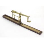 19thC mahogany cased brass folding guinea / sovereign scales by A. Wilkinson, Ormskirk, Late of