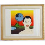 Indistinctly signed, 20th century, Artist Proof, Out of this World, A female figure in an
