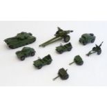 Toys: A quantity of Dinky Toys military vehicles comprising Armoured Car, model no. 670; Austin