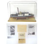 A hand built 1:48 scale ship model of the 1938 New York Harbour Fireboat 'Firefighter', with