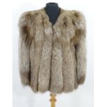 Vintage clothing / fashion: A vintage short length silver fox fur coat, chest measures 42" approx.