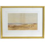 Manner of John Le Capelain (1812-1848), 19th century, Watercolour, A landscape view with an estuary,